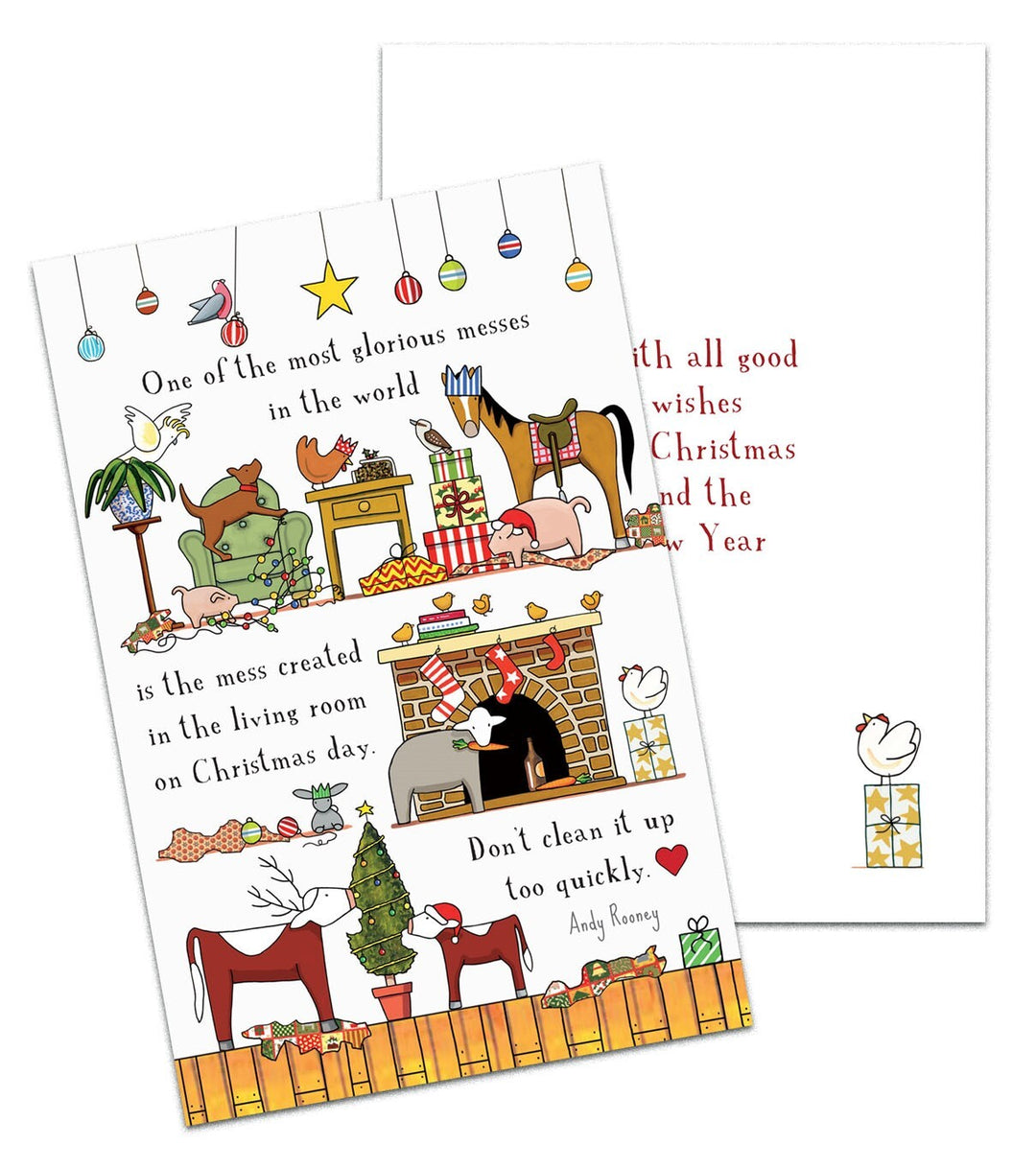 Red Tractor Designs Christmas Card on white background