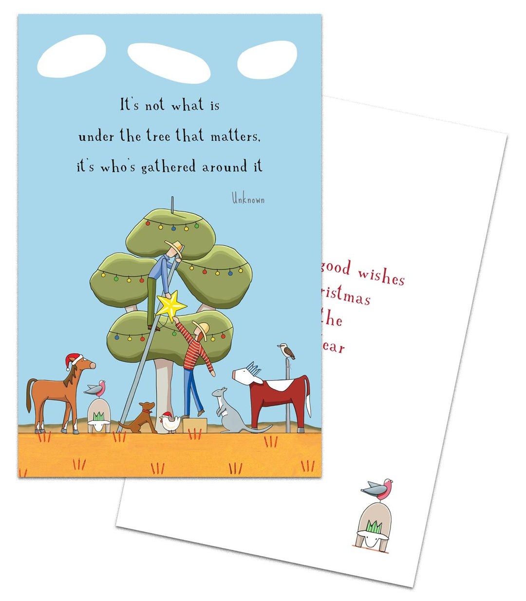 Red Tractor Designs Christmas Card on white background
