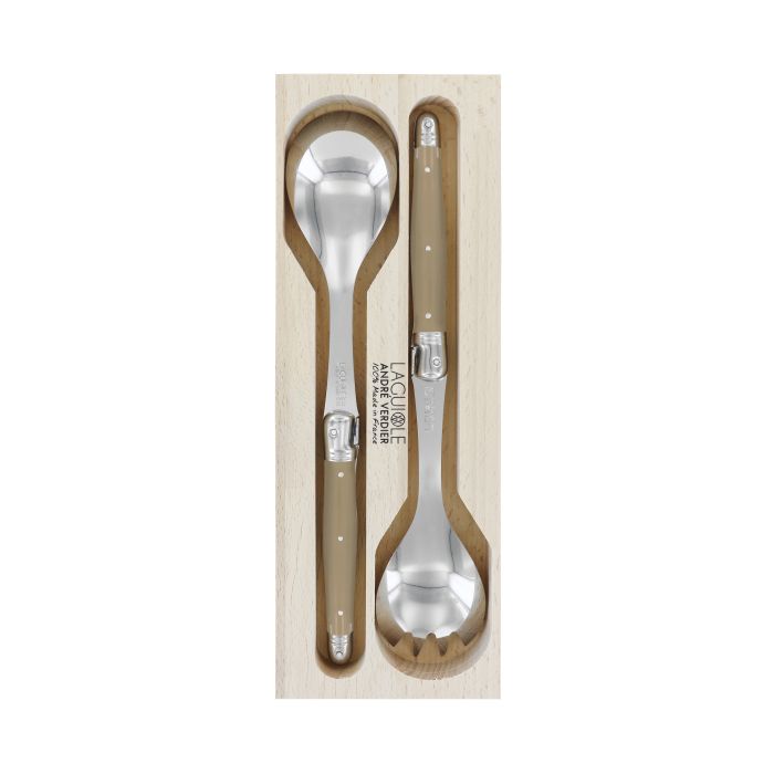 Laguiole Salad Servers: Light Brown