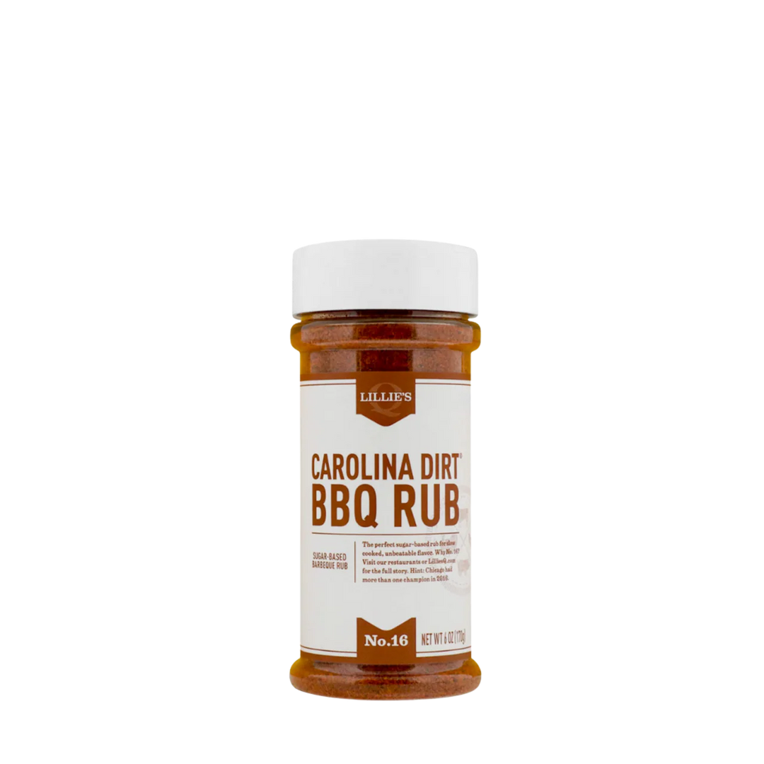 Jar of Lillie's Carolina Dirt BBQ Rub on a white background