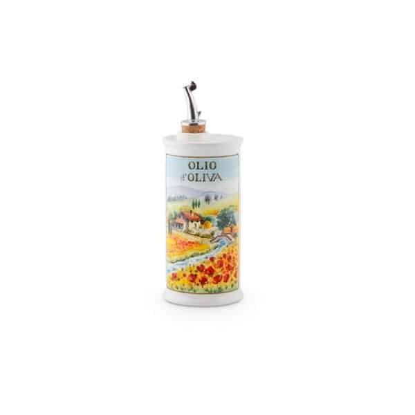 NuovaCer Poppies Ceramic Olive Oil Cruet 250ml