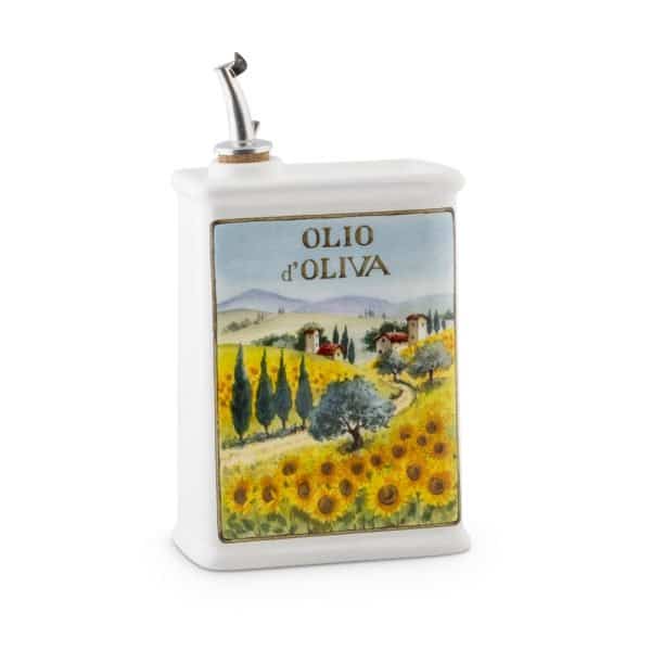 NuovaCer Sunflowers Ceramic Olive Oil Cruet 500ml