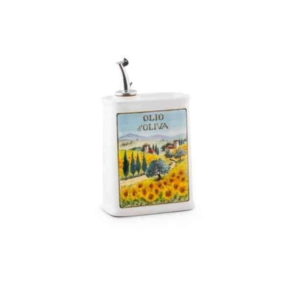 NuovaCer Sunflowers Ceramic Olive Oil Cruet 250ml