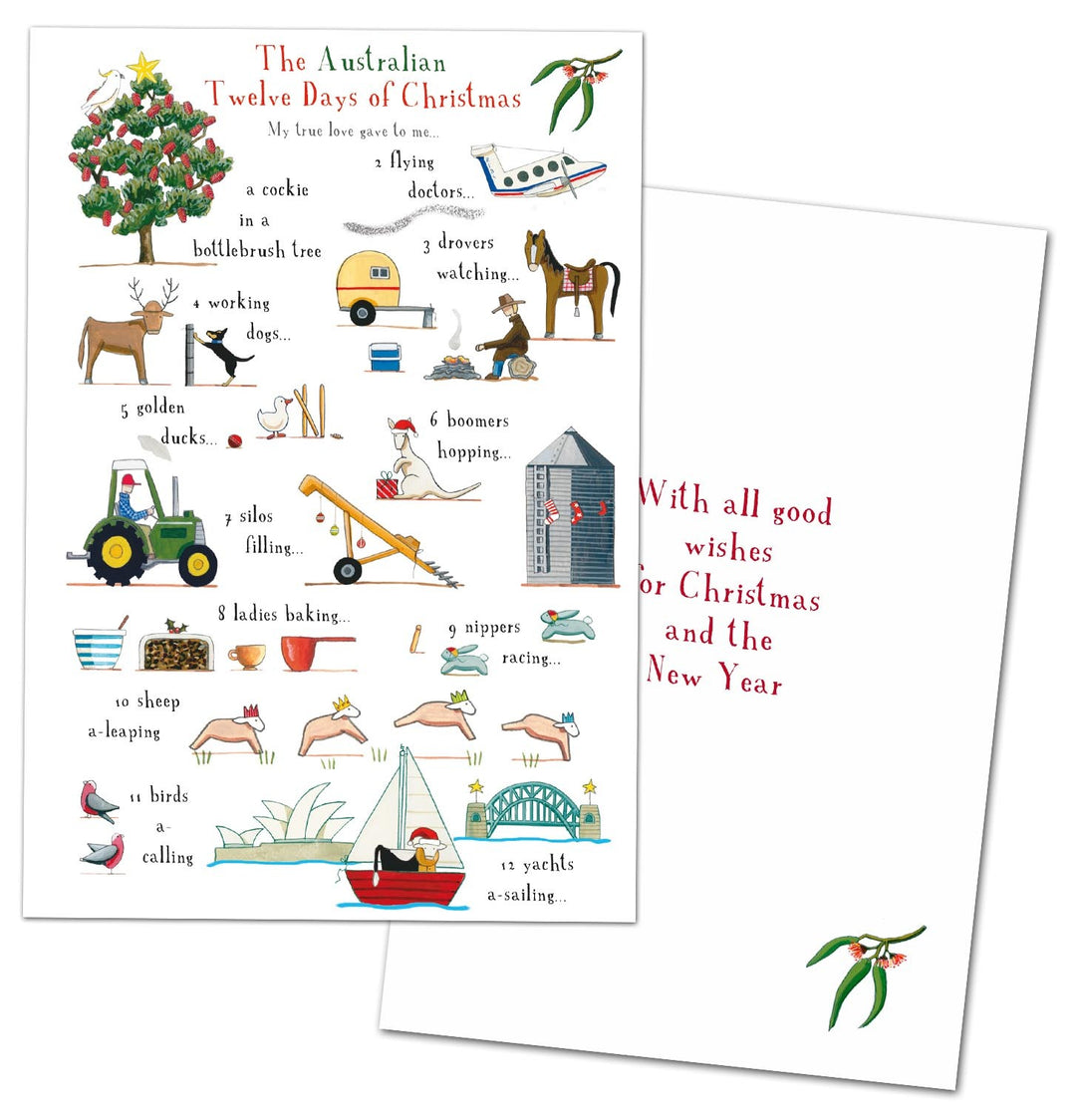 Australian 12 Days of Christmas Cards - Pack of 10