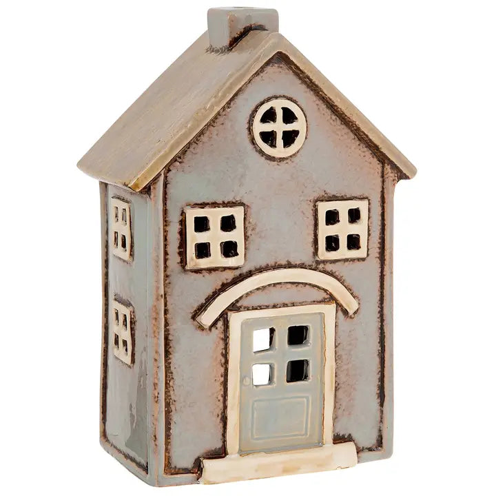 Village Pottery Beige House Tealight Holder