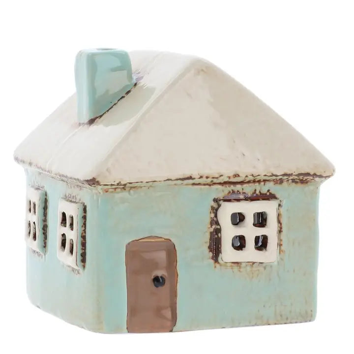 Village Pottery Aqua House Tealight Holder