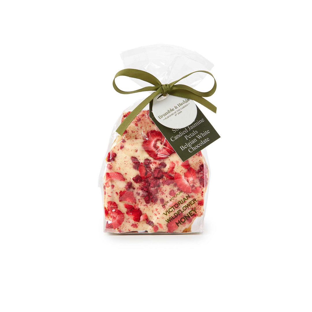 Raspberry, Strawberry &amp; White Belgian Chocolate Honeycomb 200gm