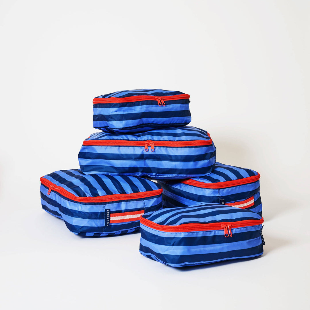 Packing Cube Set: Blue Stripe