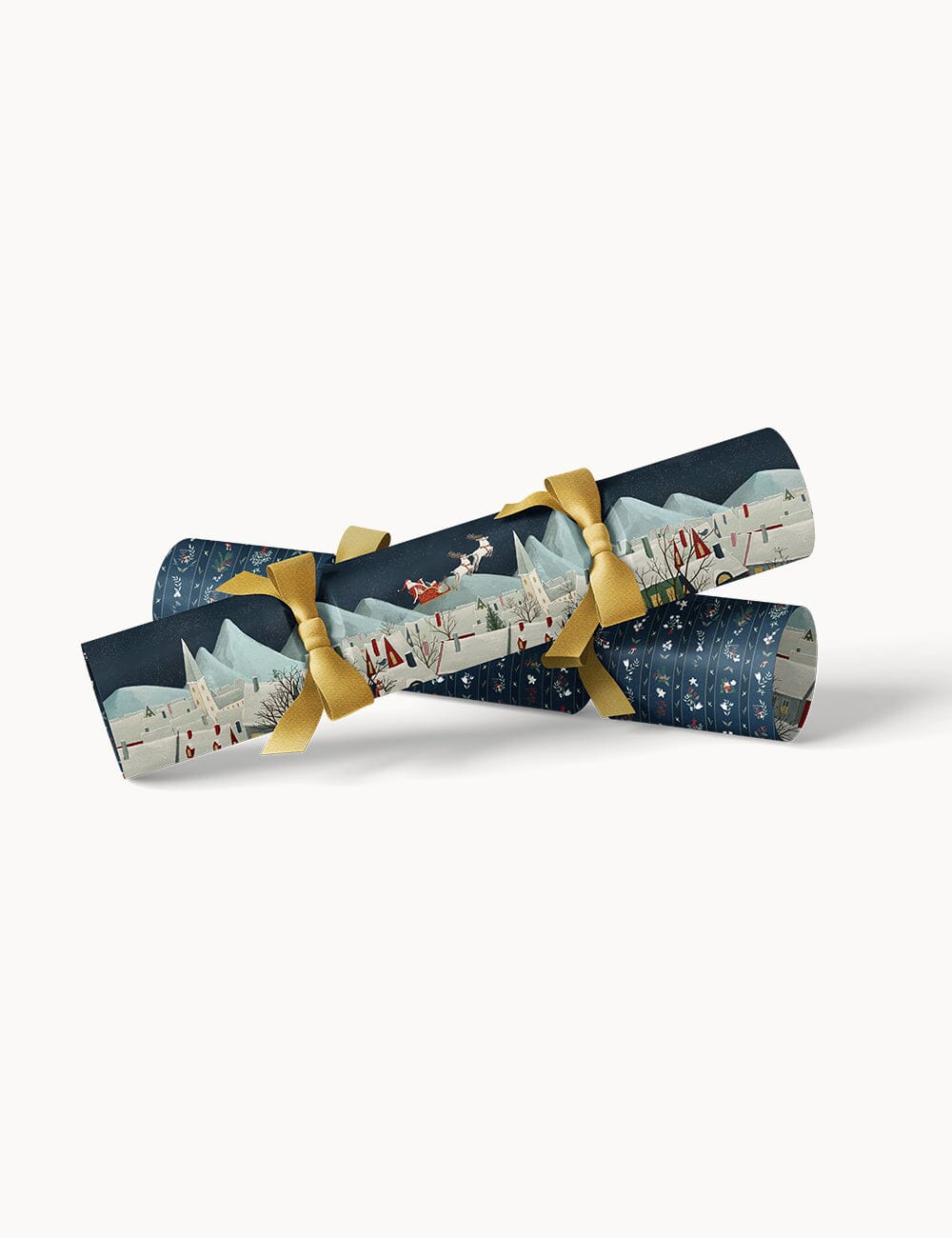 Decorative Christmas cracker with festive design on a white background