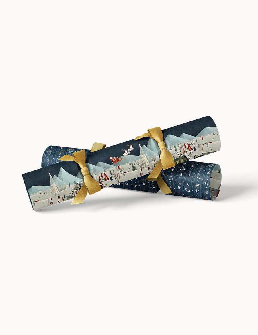 Decorative Christmas cracker with festive design on a white background