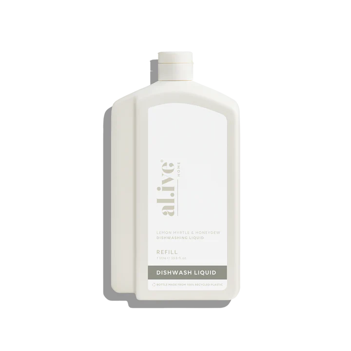 Bottle of alive dishwash liquid on a white background