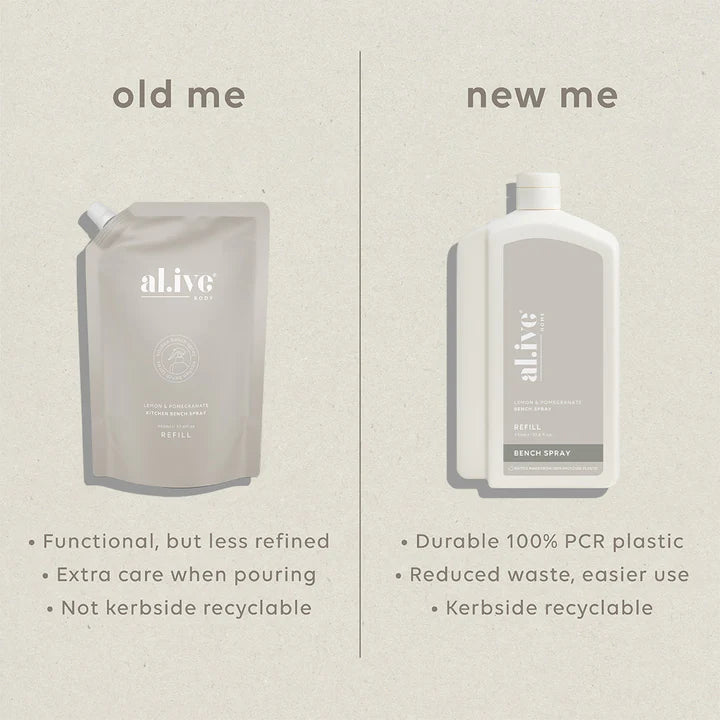 Al.ive Bench Spray Refill 1L: Lemon & Pomegranate