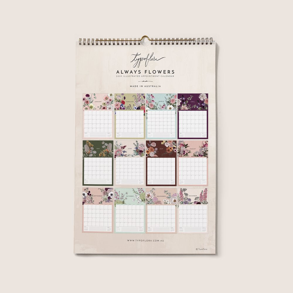 Typoflora 2025 Appointment Wall Calendar