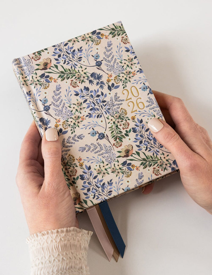 Floral-patterned notebook with '2026' on a white background