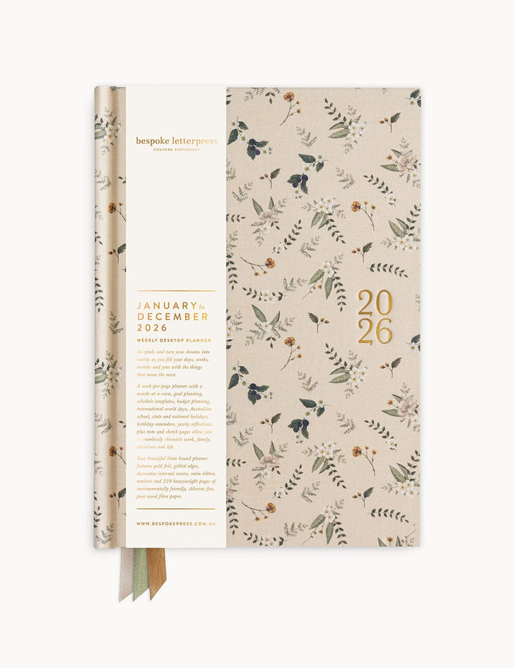 Bespoke Button Fern Desktop Linen Planner 2026