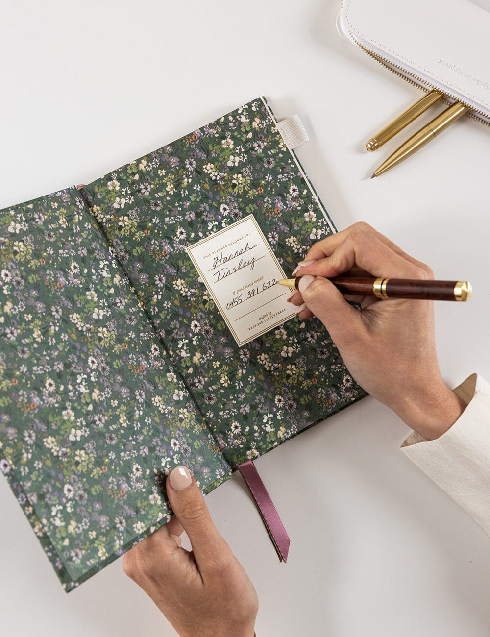 Bespoke Summer Perennials Petite Linen Planner 2026