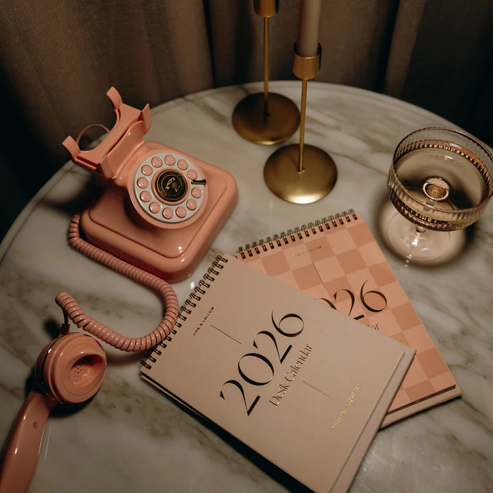 Fox & Fallow 2026 Rose Check Desk Calendar