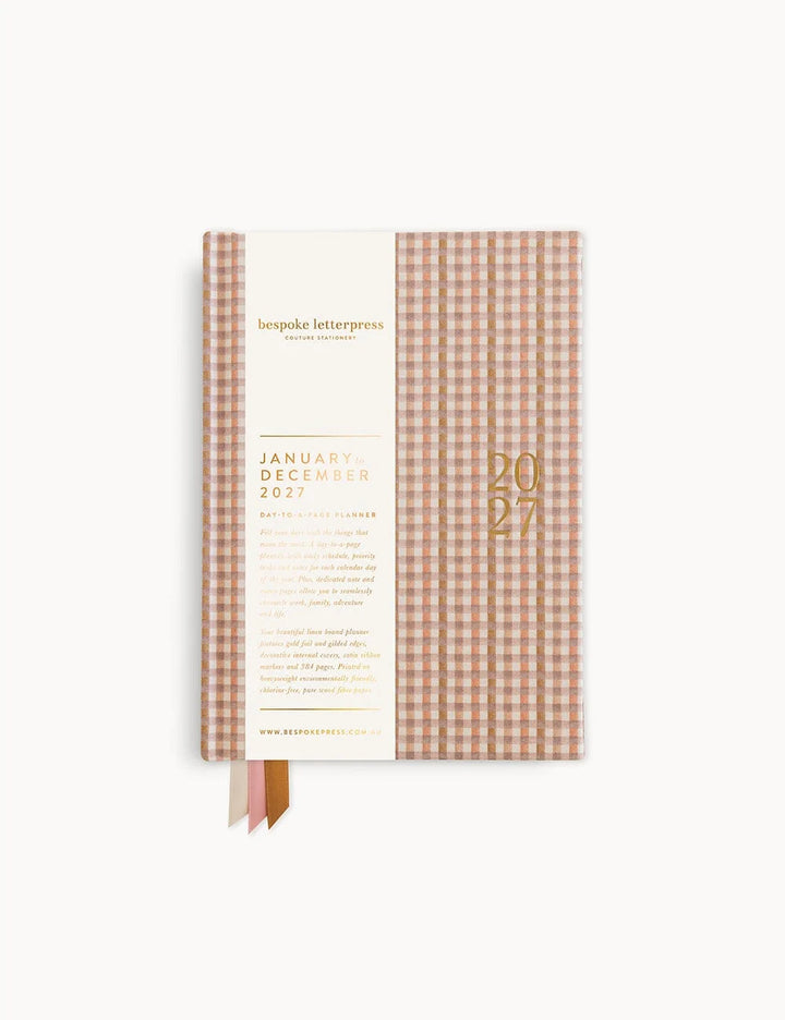 Bespoke Primrose Gingham 2027 Day to Page Small Planner