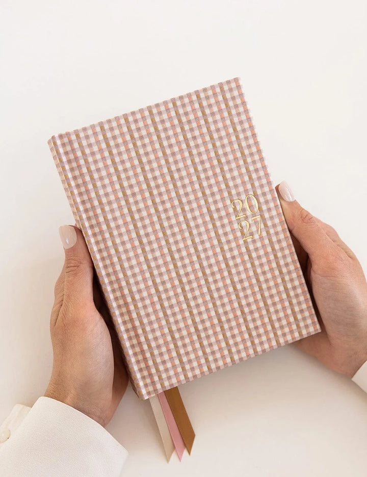 Bespoke Primrose Gingham 2027 Day to Page Small Planner