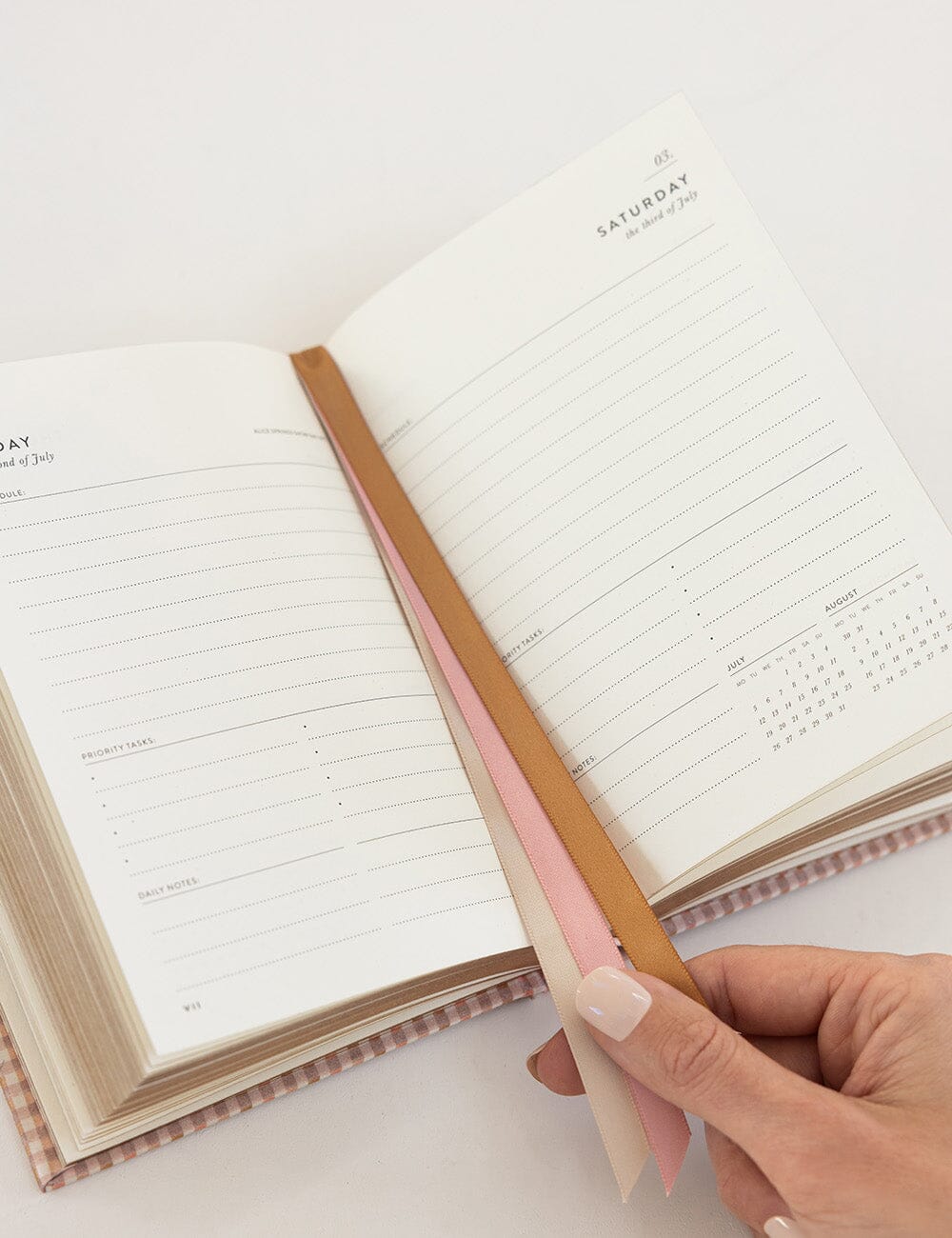 Bespoke Primrose Gingham 2027 Day to Page Small Planner