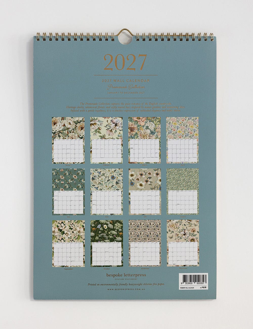 Bespoke 2027 Wall Calendar