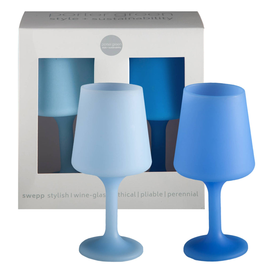 Sky + Kingfisher Silicone Unbreakable Wine Glasses