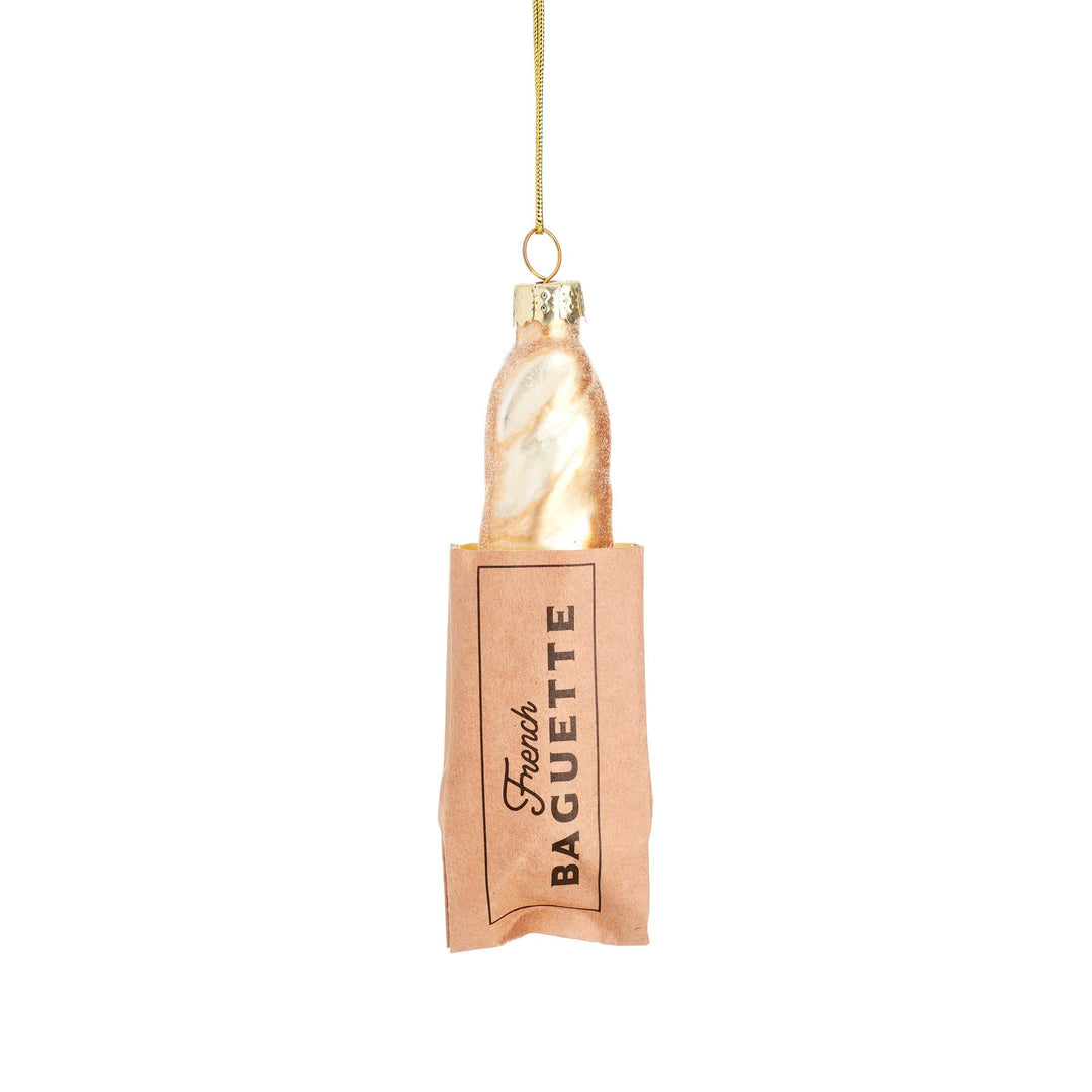 Decorative ornament shaped like a baguette with &