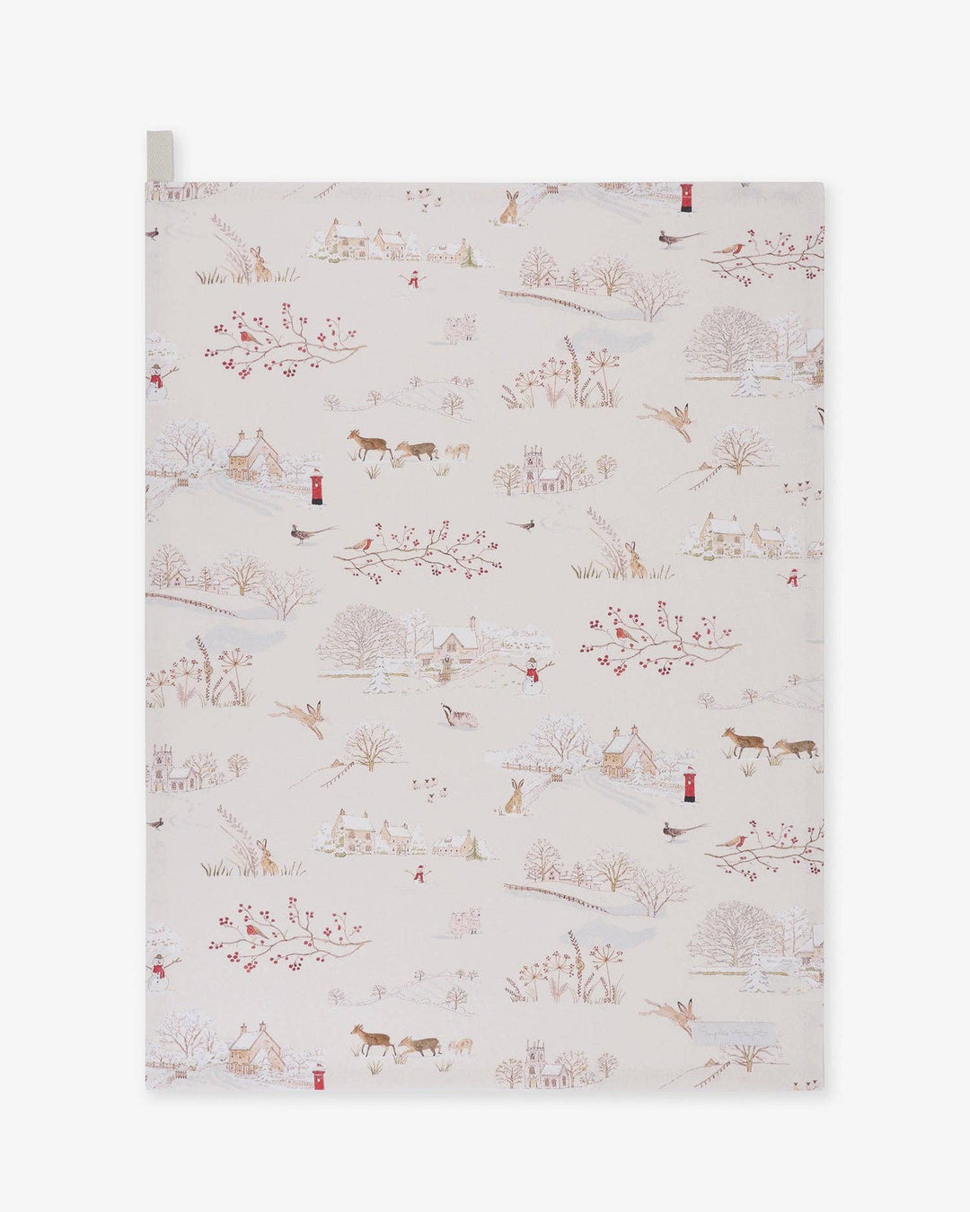 Snowy Village Tea Towel