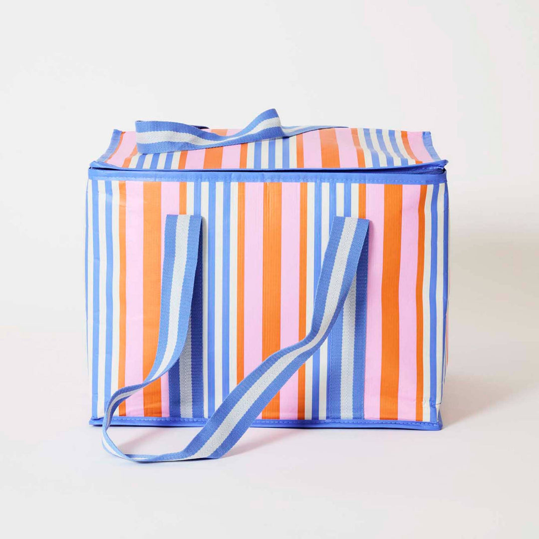Large Insulated Tote: Capri Stripe