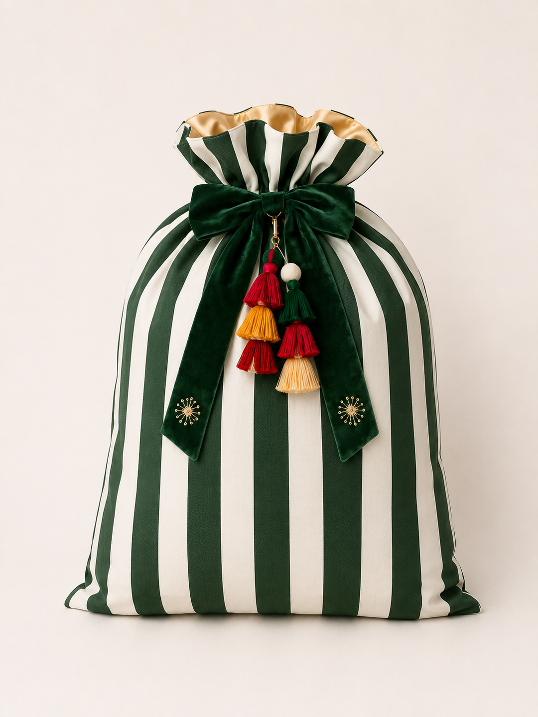 Heirloom Santa Sack - Green Stripe