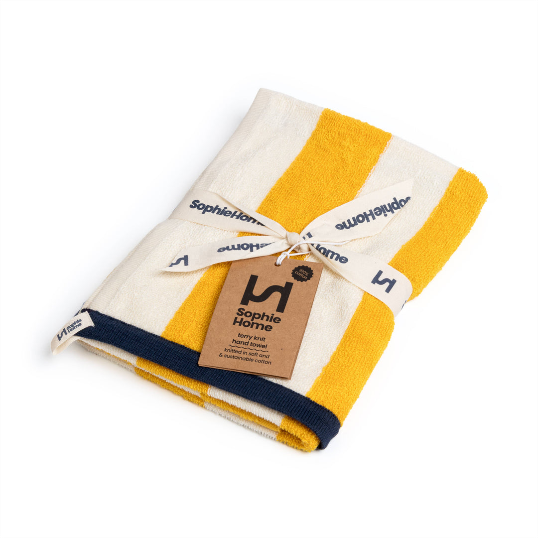 Terry Towelling Hand Towel: Striped Citrus