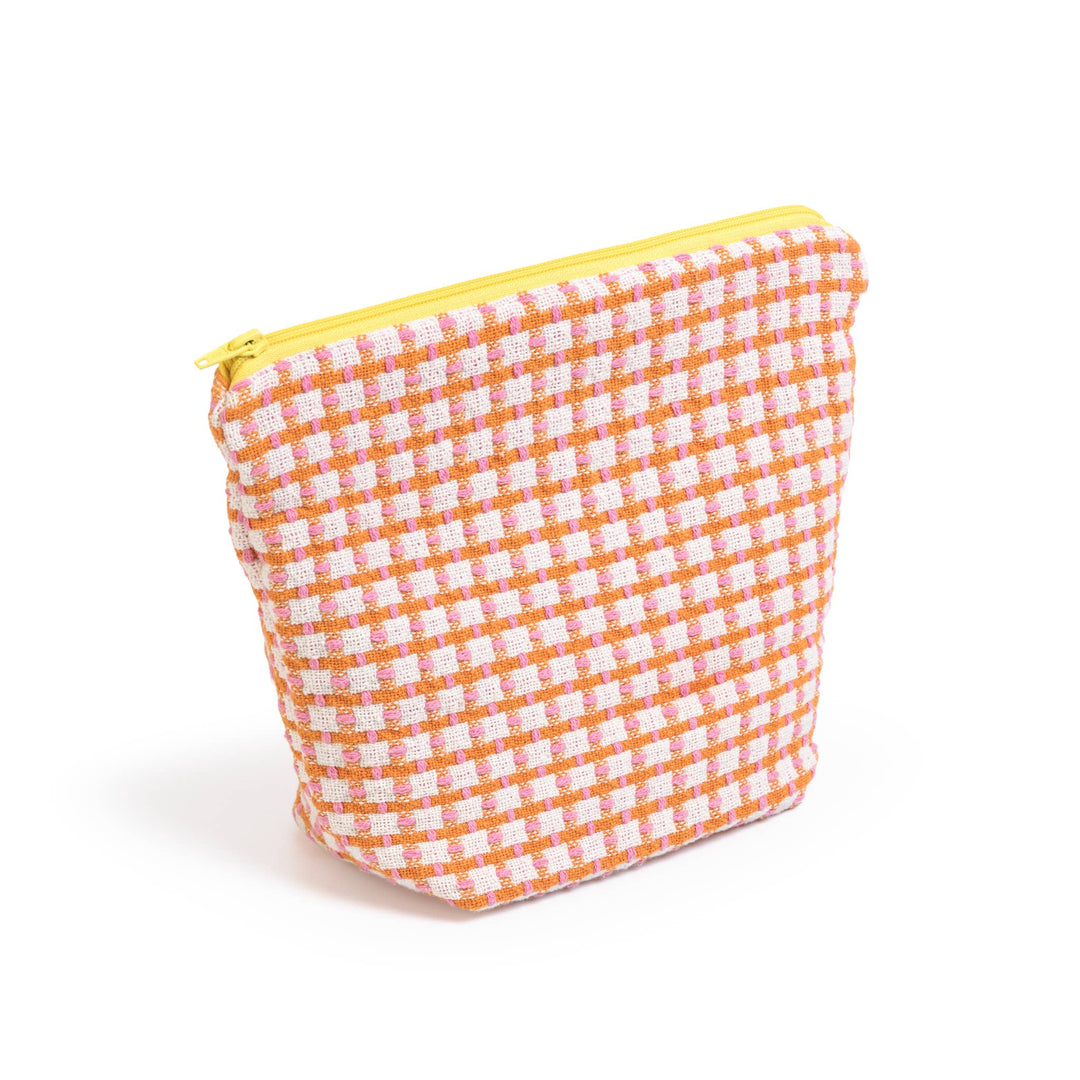 Recycled Cotton Wash Bag: Orange &amp; Pink