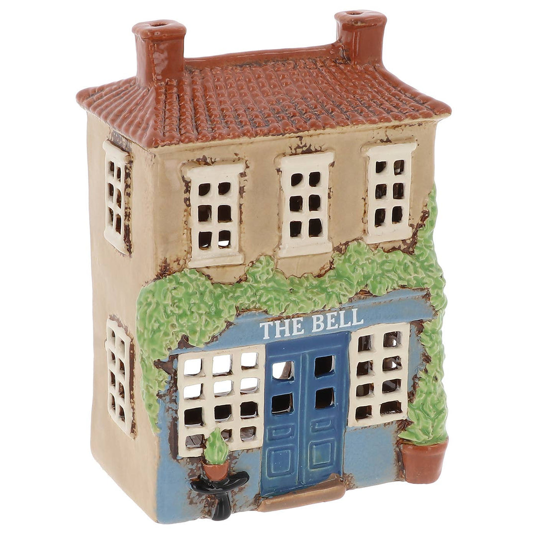Village Pottery City Pub Blue Tealight Holder