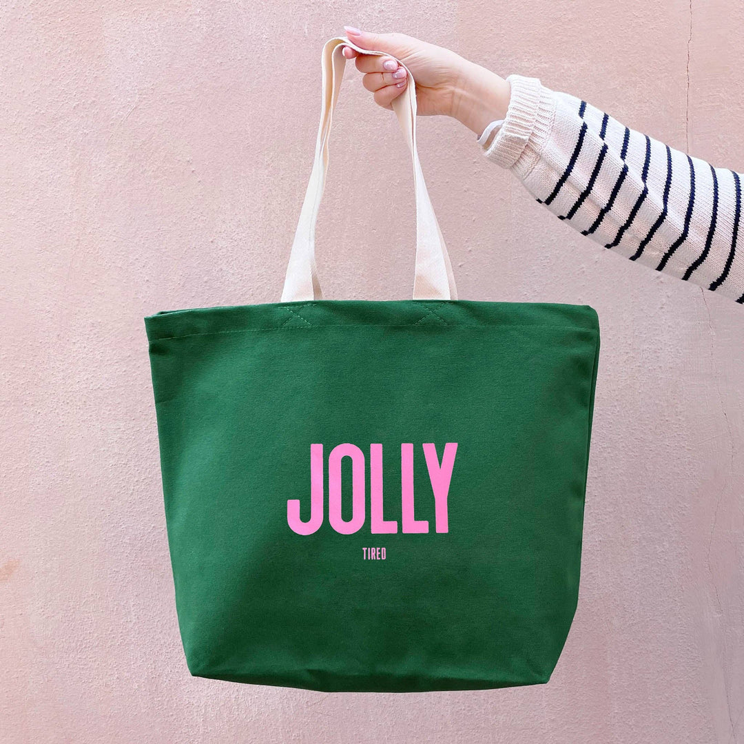 Jolly (Tired) - Forest Green Tote Bag