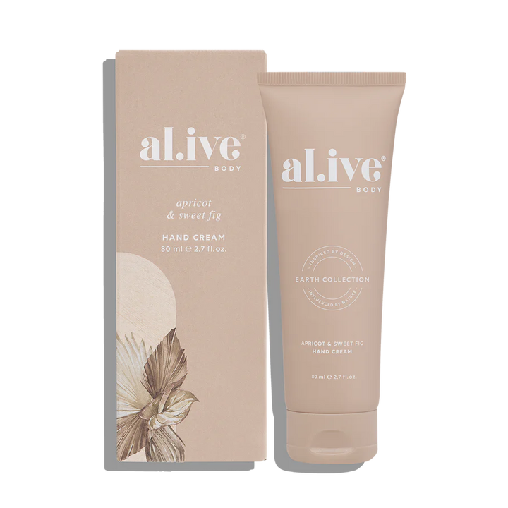 al.ive hand cream tube and packaging on a white background