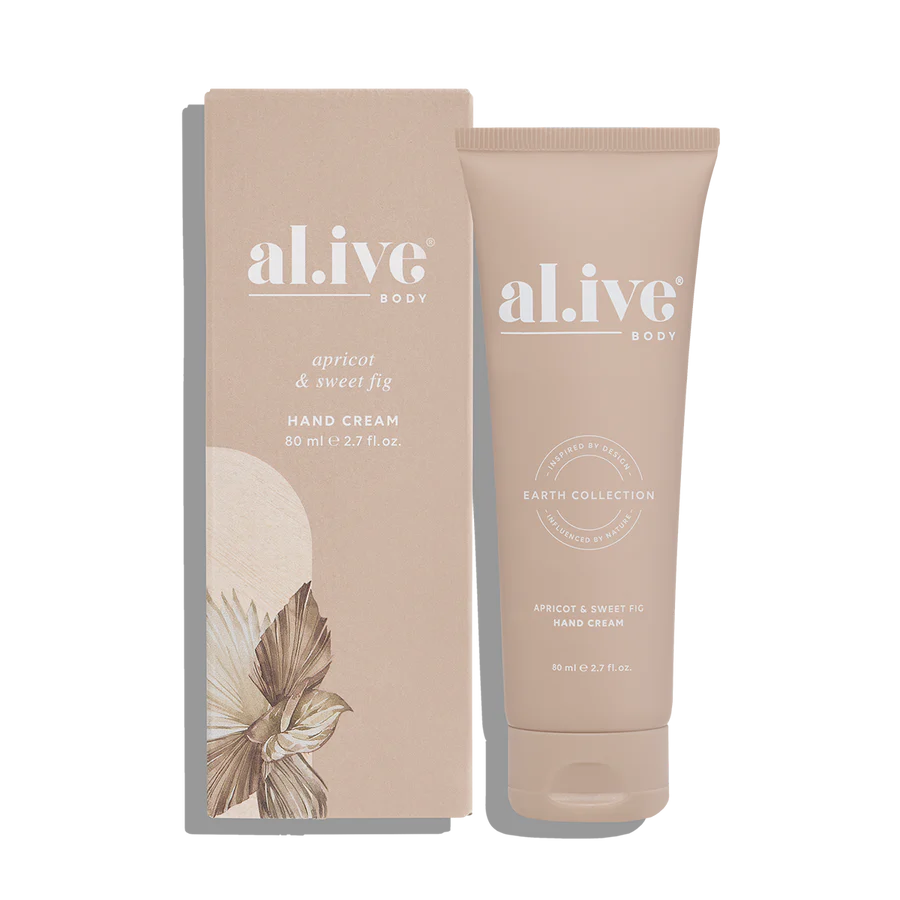 al.ive hand cream tube and packaging on a white background