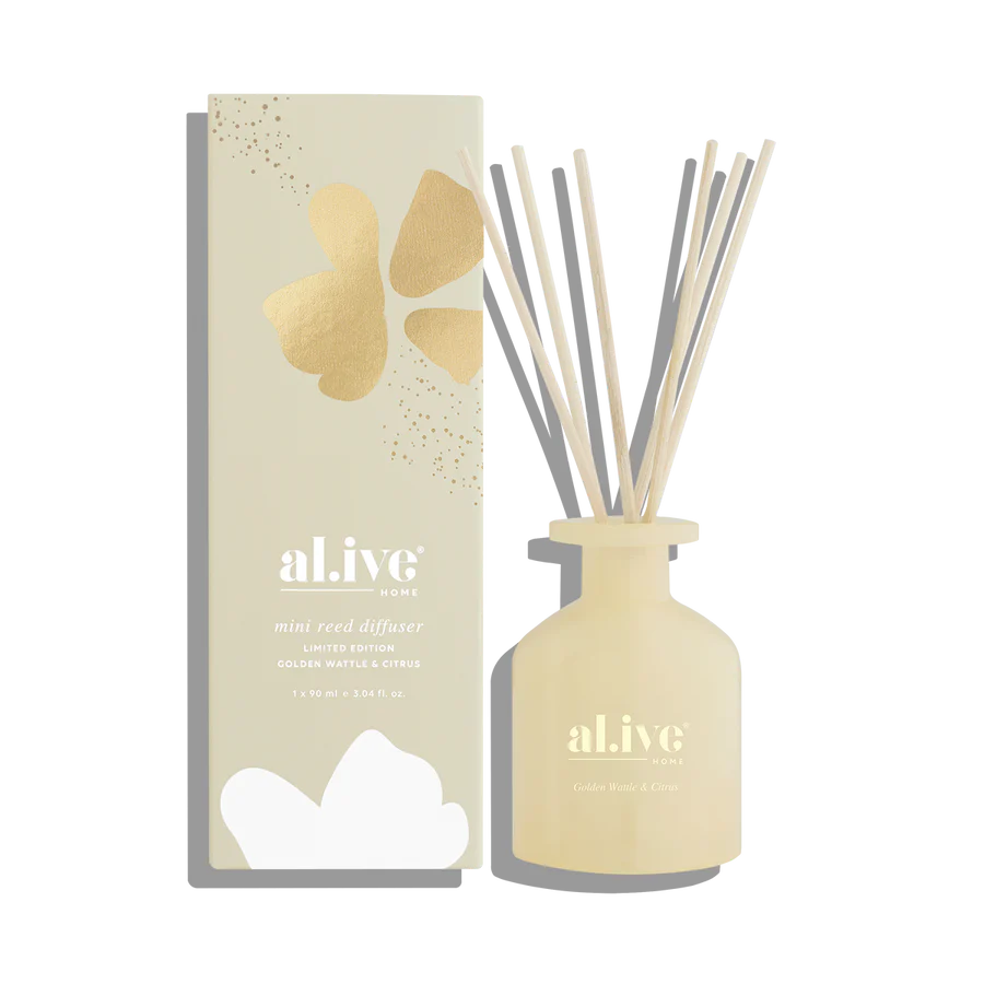 Al.ive Mini Reed Diffuser: Golden Wattle & Citrus