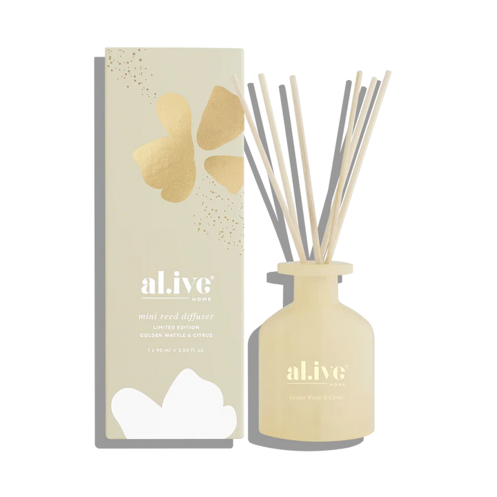 Al.ive Mini Reed Diffuser: Golden Wattle & Citrus