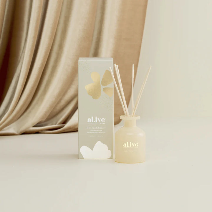 Al.ive Mini Reed Diffuser: Golden Wattle & Citrus