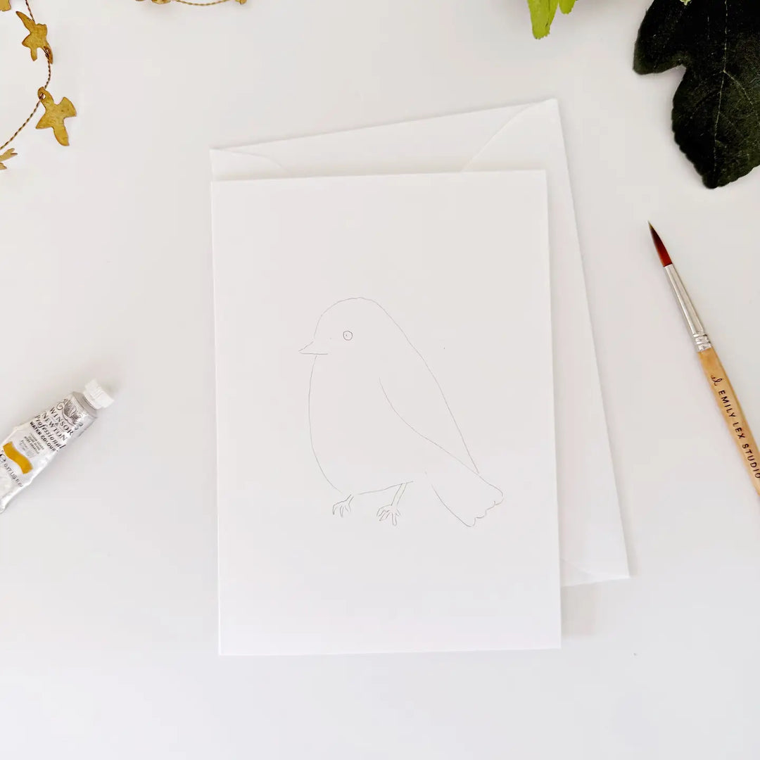 Backyard Birds Paintable Notecards
