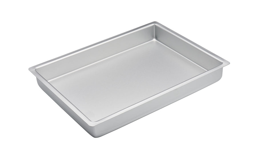 Aluminum baking pan on a white background