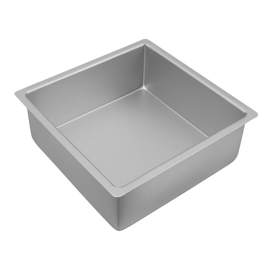 Metal baking pan on a white background