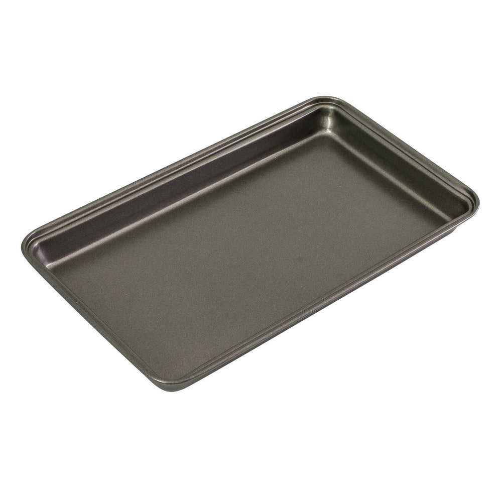 Rectangular baking tray on a white background