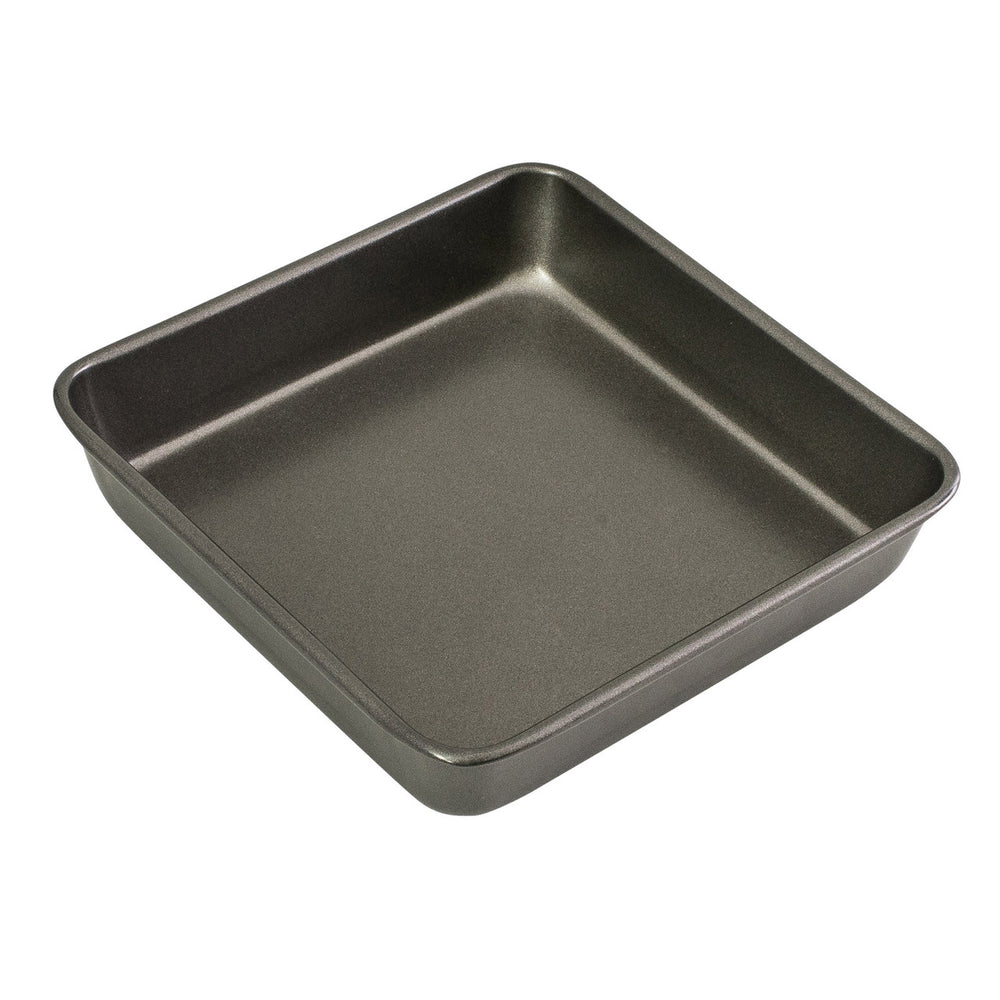 Square baking pan on a white background