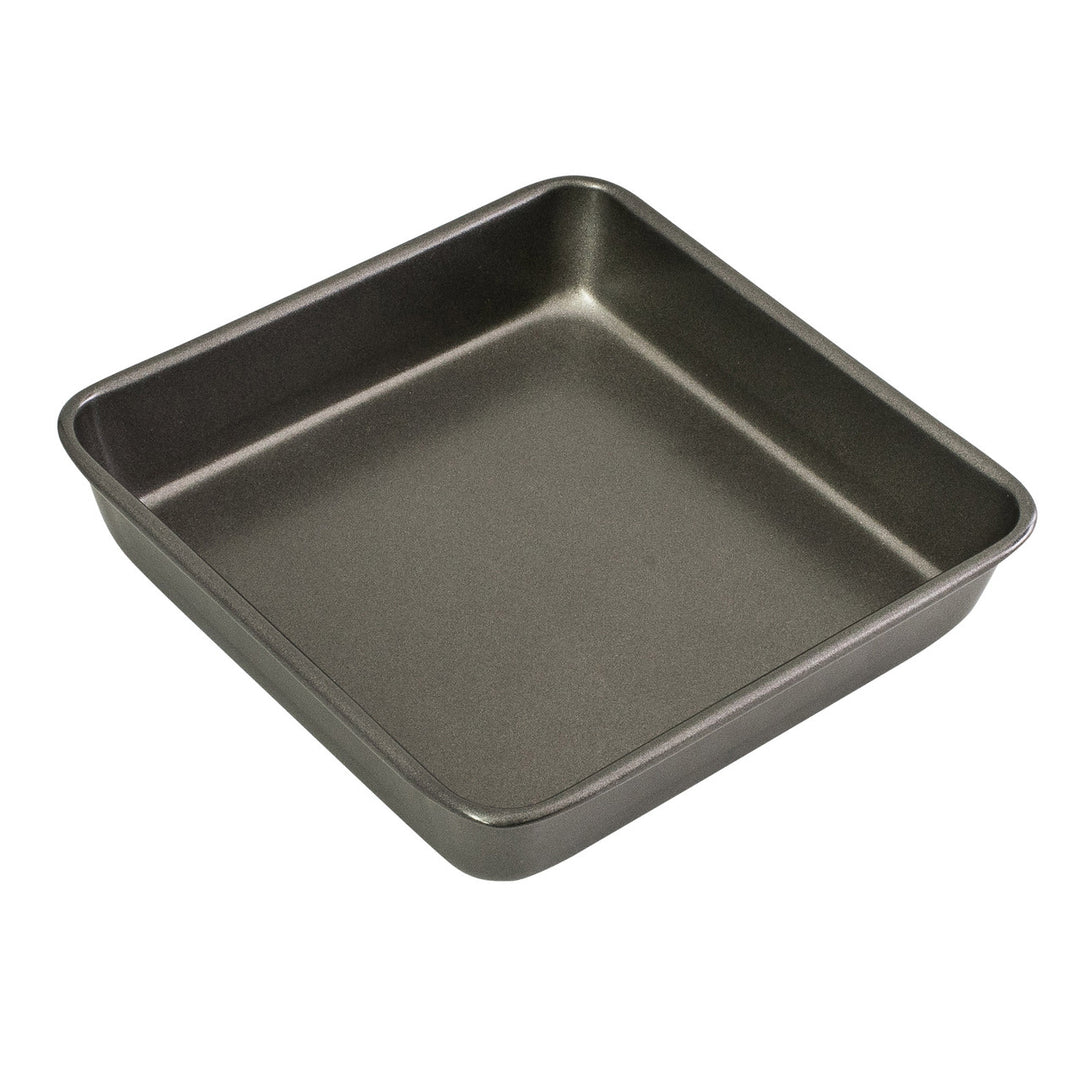 Square baking pan on a white background