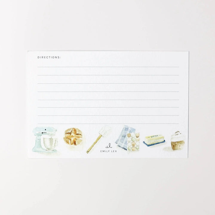 Notebook page with baking-themed icons and &