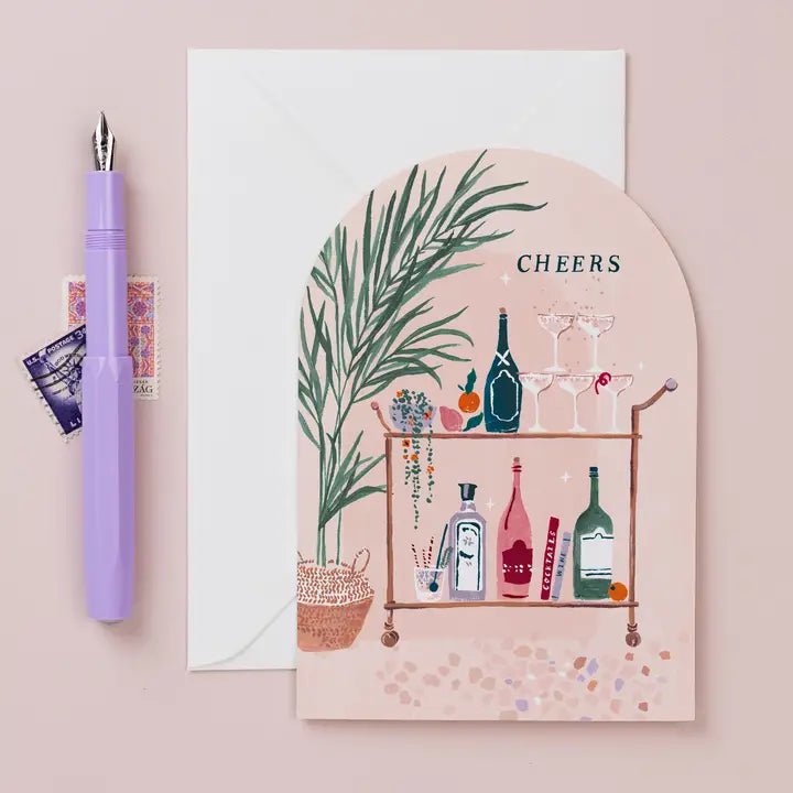 Bar Cart Cheers Card