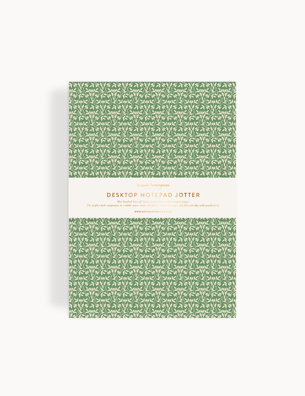 Green patterned notebook with 'Desktop Notepad' text on a white background