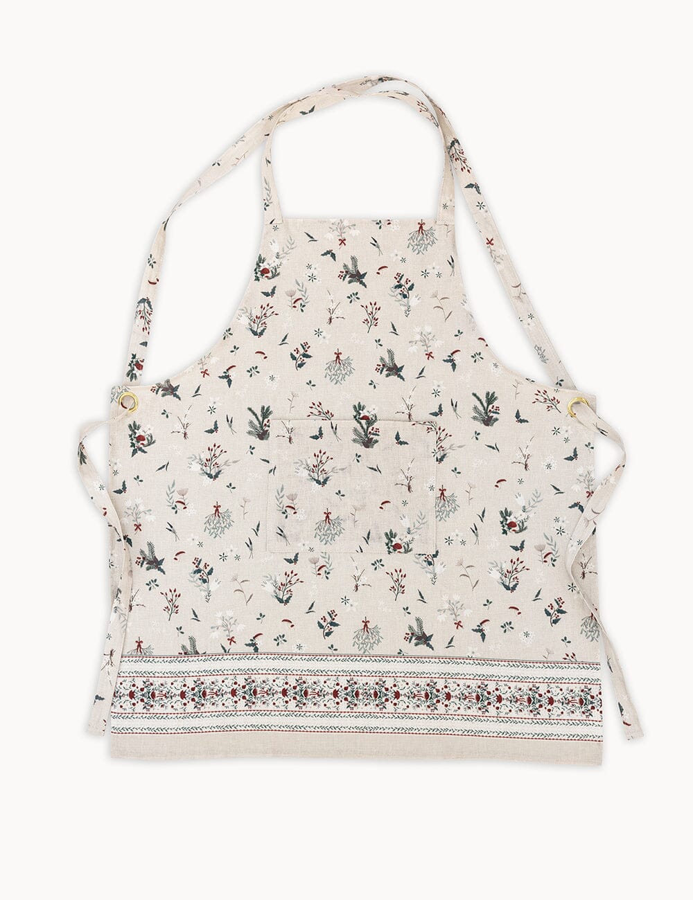 Christmas themed apron on a white background
