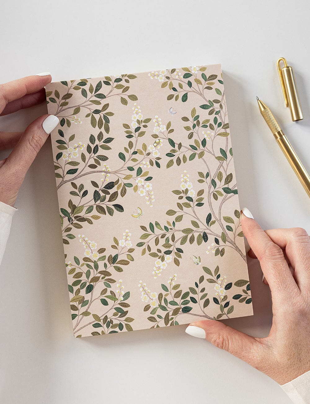 Bespoke Notepad Jotter: White Blossoms